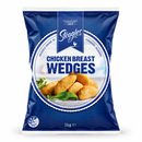 Steggles Chicken Breast Wedges 1kg frozen retail bag displayed against a clean white background.