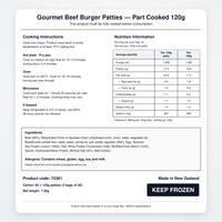 Angel Bay Gourmet Beef Burger Patties 120g nutrition and product information
