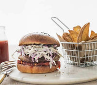 Angel Bay Gourmet Beef Burger Patties 120g served in a burger