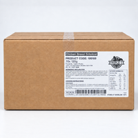 Triple C Poultry carton of 70 × 120g panko crumbed chicken breast schnitzels, showing the product label on the front.