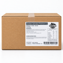 Brown carton containing 25 frozen par-cooked chicken breast schnitzels, weighing 200g+ each.